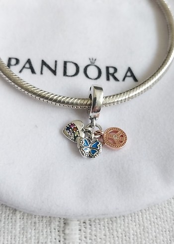 İki Renkli Gökkuşağı Kalp, Kelebek ve Barış Charm - Görsel 2