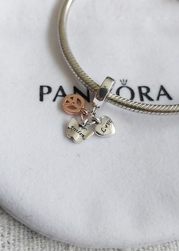 İki Renkli Gökkuşağı Kalp, Kelebek ve Barış Charm - Görsel 3