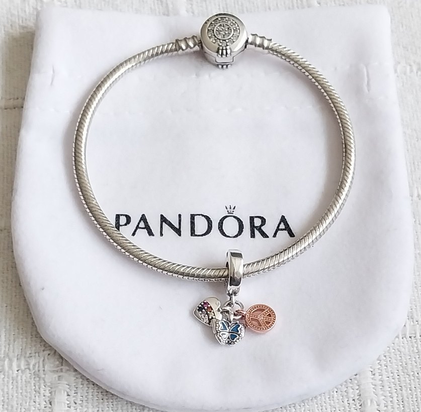 İki Renkli Gökkuşağı Kalp, Kelebek ve Barış Charm - Görsel 5