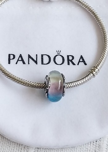 Çok Renkli Murano Camı ve Tüy Charm - Görsel 3