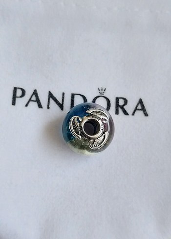 Çok Renkli Murano Camı ve Tüy Charm - Görsel 4