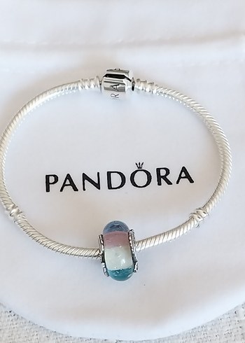 Çok Renkli Murano Camı ve Tüy Charm - Görsel 6