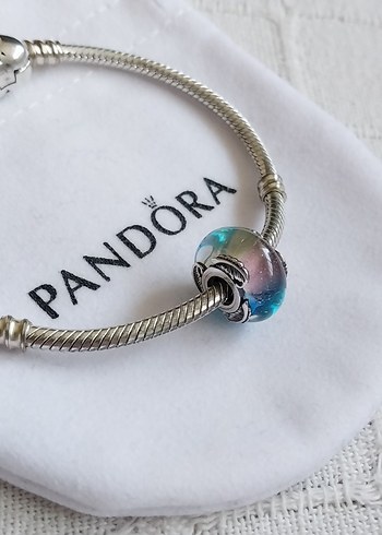 Çok Renkli Murano Camı ve Tüy Charm - Görsel 2