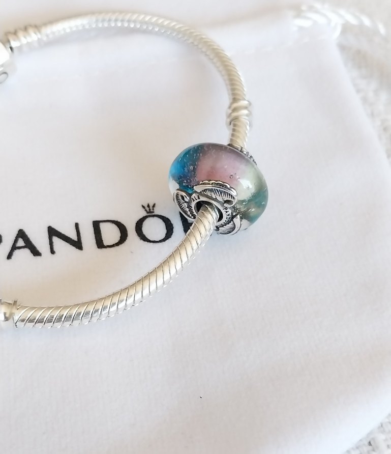 Çok Renkli Murano Camı ve Tüy Charm - Görsel 5