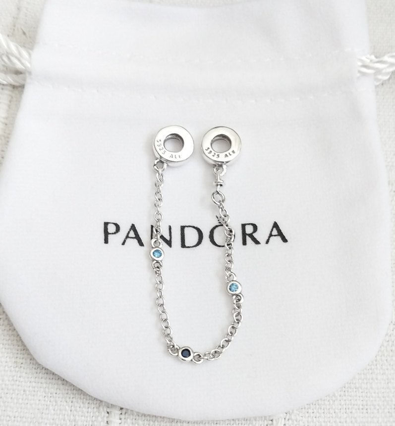 ÜÇ MAVİ TAŞLI GÜVENLİK ZİNCİRİ - Görsel 3