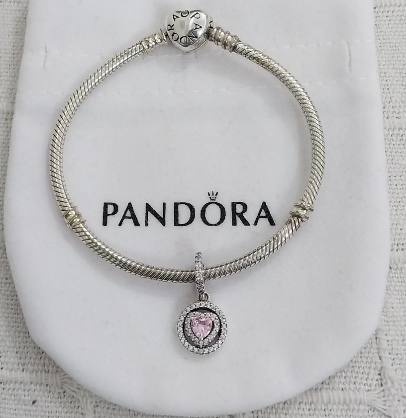 IŞILTILI ÇİFT HALE KALPLİ SALLANTILI CHARM - Görsel 5