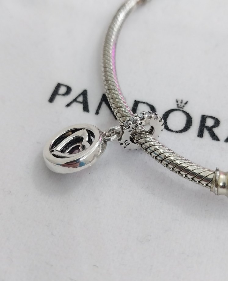 IŞILTILI ÇİFT HALE KALPLİ SALLANTILI CHARM - Görsel 3