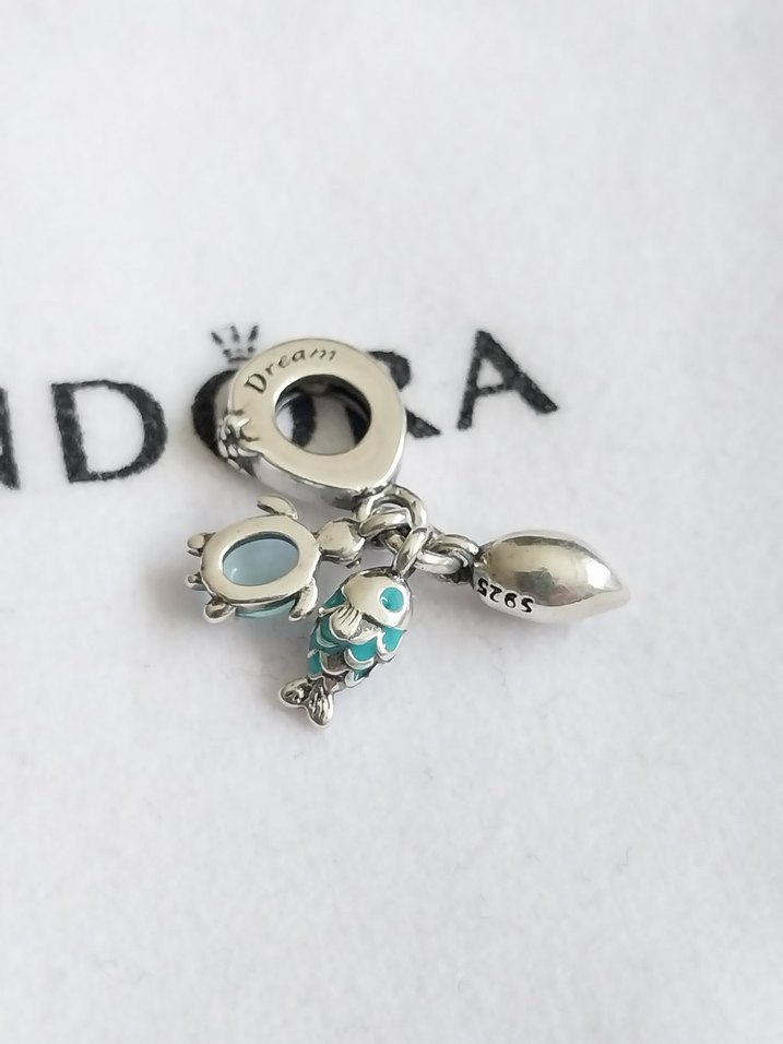 BALIK, DENİZ KAPLUMBAĞASI VE DENİZ KABUĞU ÜÇLÜ SALLANTILI CHARM - Görsel 4