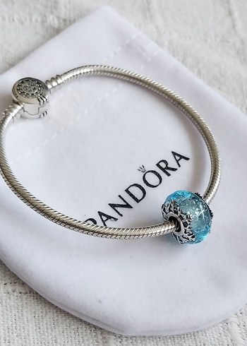 Pandora BUZ MAVİSİ KAR TANESİ MURANO CHARM