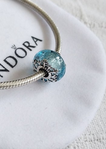  Beden BUZ MAVİSİ KAR TANESİ MURANO CHARM