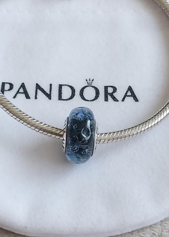 Pandora DALGALI KOYU MAVİ MURANO CAM OKYANUS CHARM