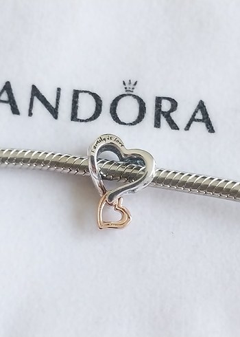 Pandora İKİ RENKLİ KAFES İŞİ SONSUZ KALP CHARM
