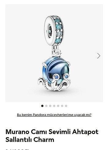 MURANO CAMI SEVİMLİ AHTAPOT CHARM 