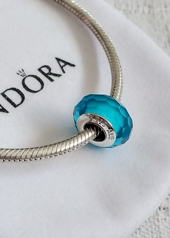 Pandora MAVİ YÖNLÜ CAM MURANO CHARM