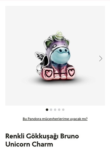 Renkli Gökkuşağı Bruno Unicorn Charm
