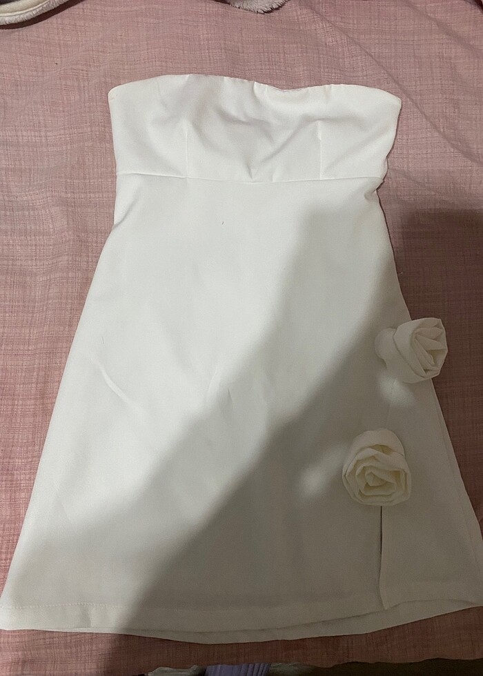 Defacto beyaz gül detaylı elbise - Görsel 2