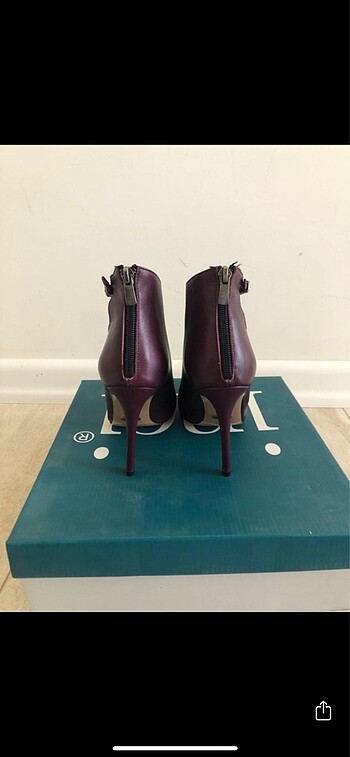 37 Beden bordo Renk İnci Deri Bootie