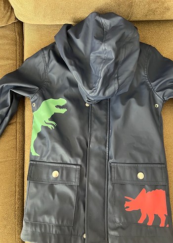 Zara Erkek Çocuk Koyu Lacivert Deri Yağmurluk