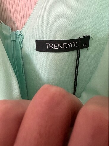 42 Beden turkuaz Renk Trendyol elbise