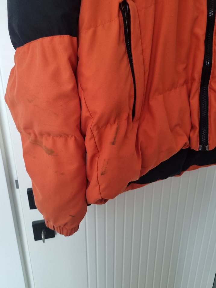 Turuncu Siyah Yüksek Yakalı Fermuarlı Mont - Görsel 2