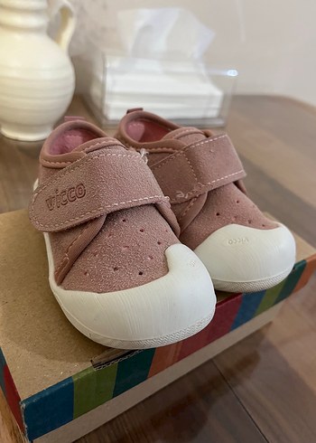 Vicco Kız Bebek Pembe Cırtlı İlk Adım Ayakkabısı