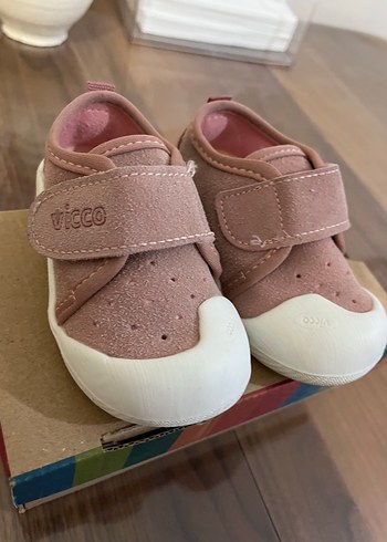 21 Beden pembe Renk Kız Bebek Pembe Cırtlı İlk Adım Ayakkabısı