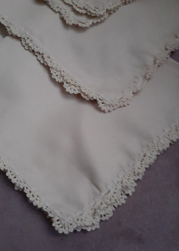 Vintage Love Nakışlı Beyaz Vintage bez peceteler