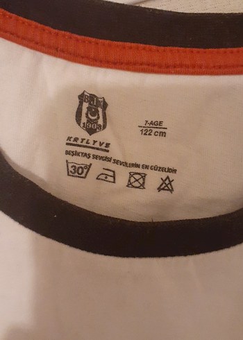 BJK Baskılı Çocuk Tişörtü Beyaz Gri - Görsel 3