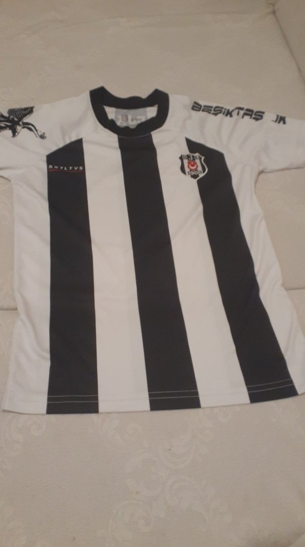 BJK Baskılı Çocuk Tişörtü Beyaz Gri - Görsel 4