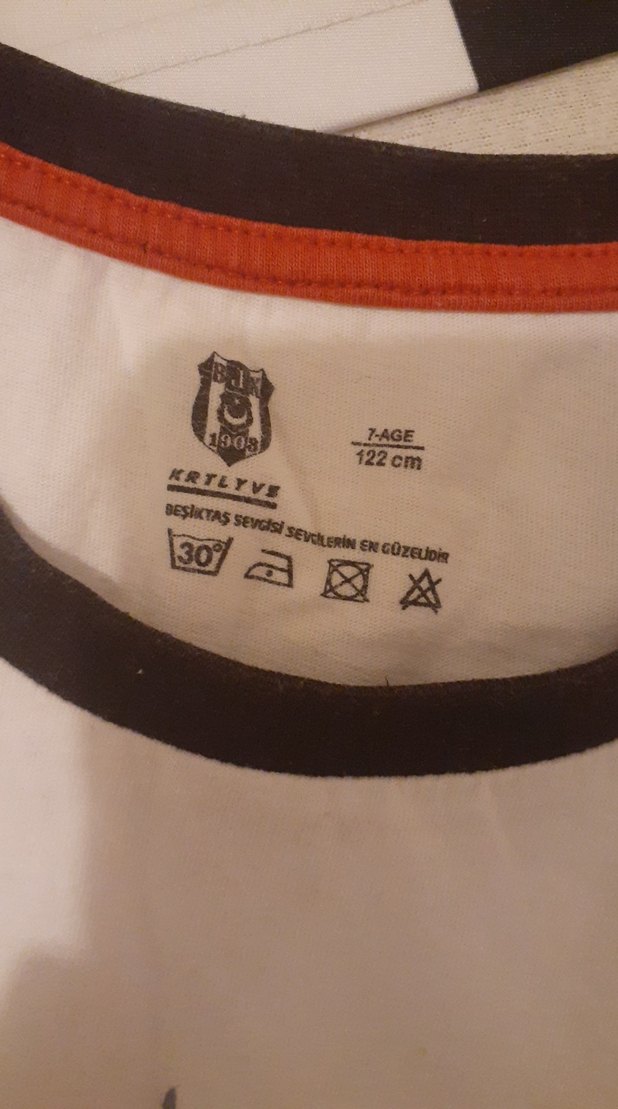 BJK Baskılı Çocuk Tişörtü Beyaz Gri - Görsel 3