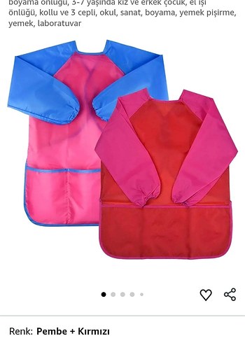 Kırmızı Baskılı boyama Önlüğü - Görsel 11