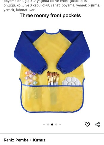 Kırmızı Baskılı boyama Önlüğü - Görsel 10