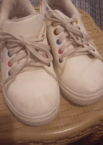 Beyaz Baskılı Kadın Dolgu Topuk Spor Ayakkabı - Görsel 5