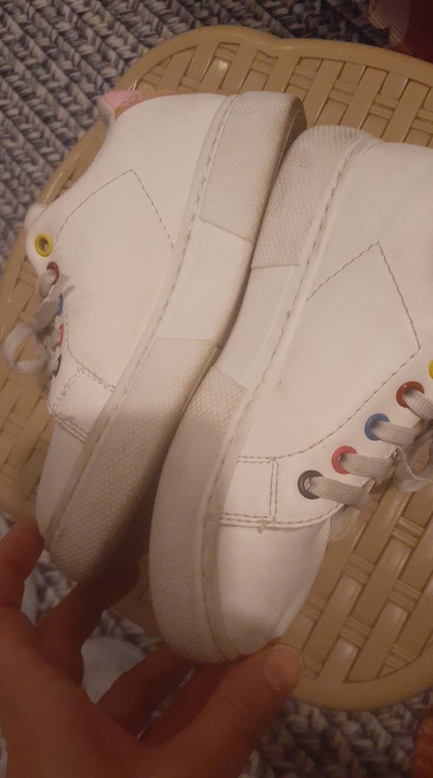 Beyaz Baskılı Kadın Dolgu Topuk Spor Ayakkabı - Görsel 4