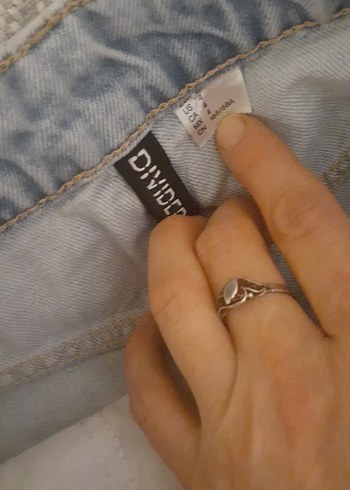 Gri Mini Denim Şort Kadın - Görsel 5