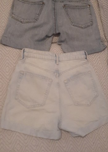 Gri Mini Denim Şort Kadın - Görsel 16