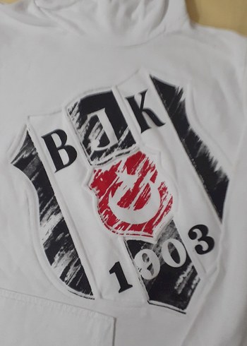 Kapüşonlu Beyaz Erkek Sweatshirt - Görsel 2