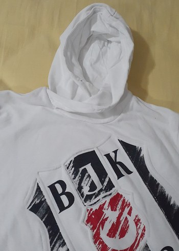 Kapüşonlu Beyaz Erkek Sweatshirt - Görsel 3