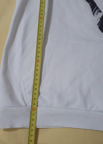 Kapüşonlu Beyaz Erkek Sweatshirt - Görsel 6