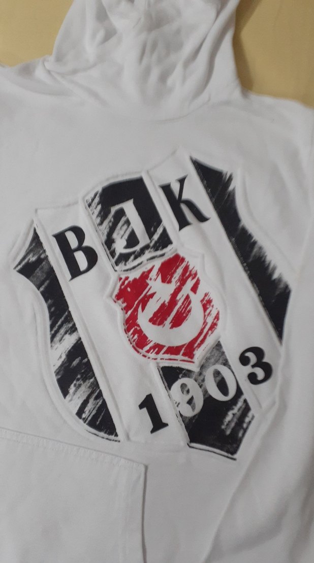 Kapüşonlu Beyaz Erkek Sweatshirt - Görsel 2