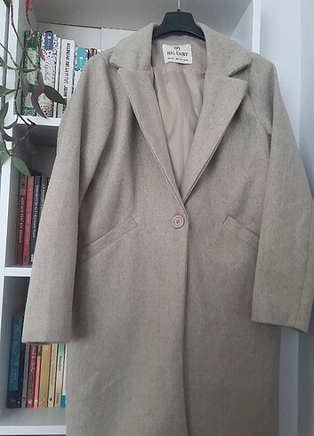 Kadın Uzun gri kaban mont ceket blazer