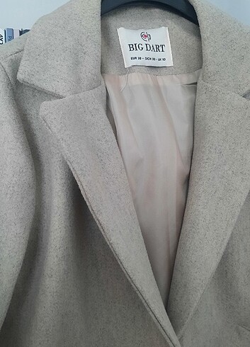 Zara Kadın Uzun gri kaban mont ceket blazer