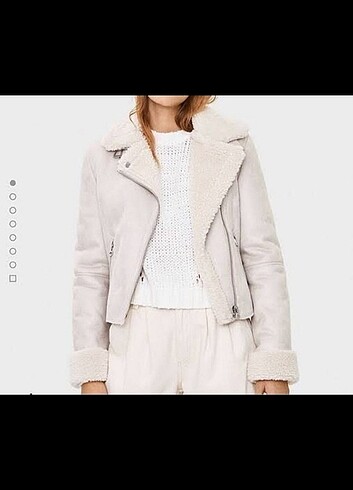 Kadın bej pull and bear peluş kürk biker ceket kaban mont