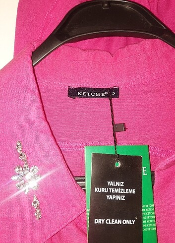 l Beden pembe Renk Kadın pembe taşlı gömlek pantolon ikili takım