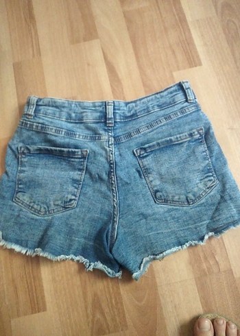 Diğer JNS Nakışlı Mavi Mini Kot Şort