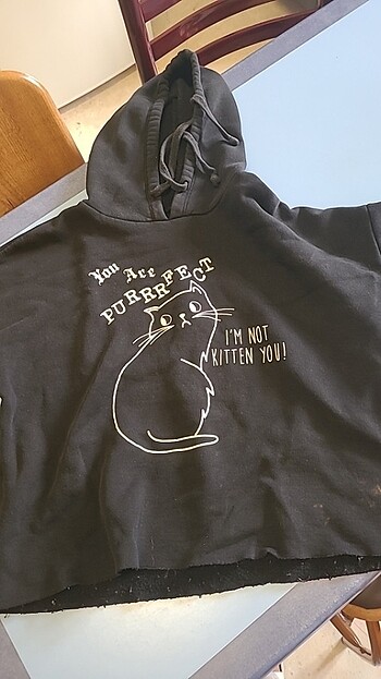 Koton kedili crop sweat m veya l bedene uygun
