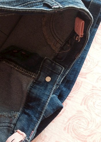 Mavi Mini Düğmeli Kiz cocuk Kot Şort - Görsel 4