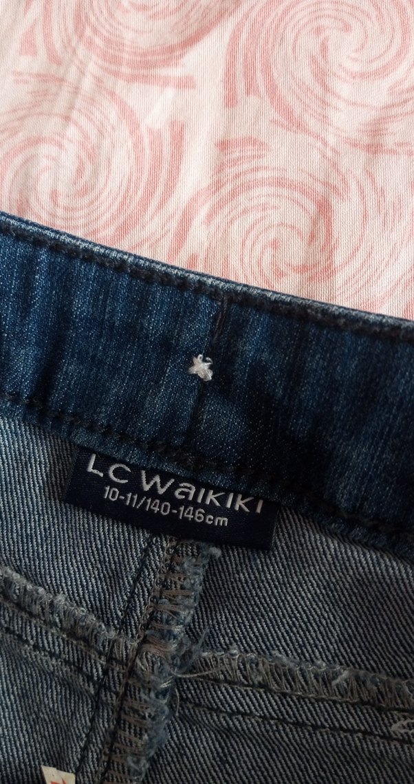 Mavi Mini Düğmeli Kiz cocuk Kot Şort - Görsel 3