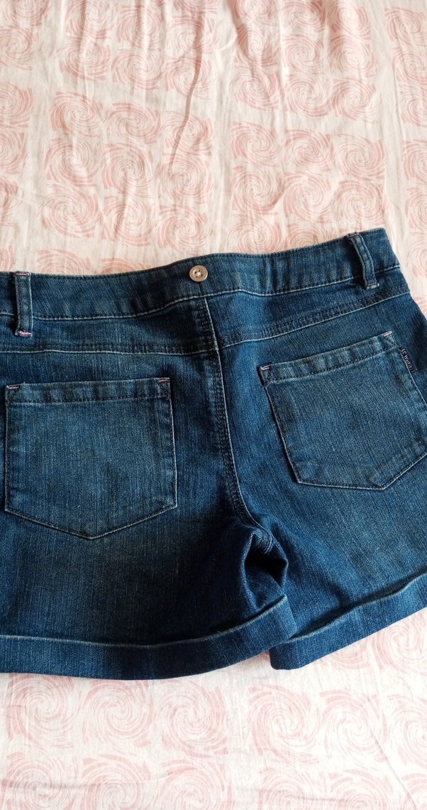 Mavi Mini Düğmeli Kiz cocuk Kot Şort - Görsel 5