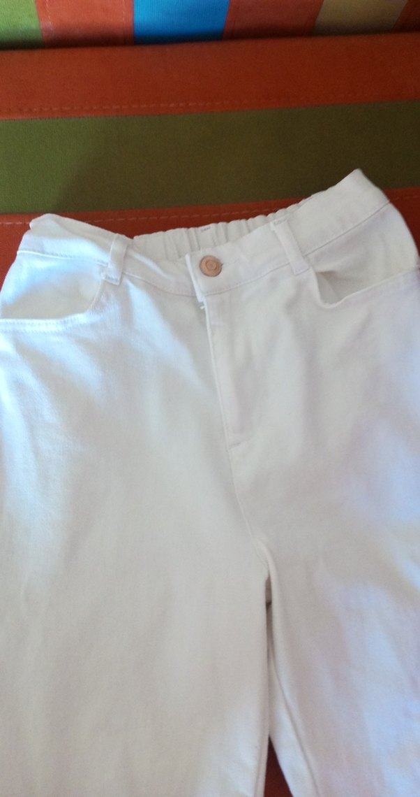 Beyaz  çocuk Kot Pantolon - Görsel 2